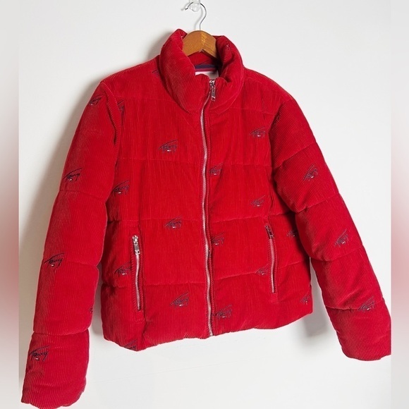 Tommy Jeans all over signature logo cord puffer jacket - Picture 8 of 10